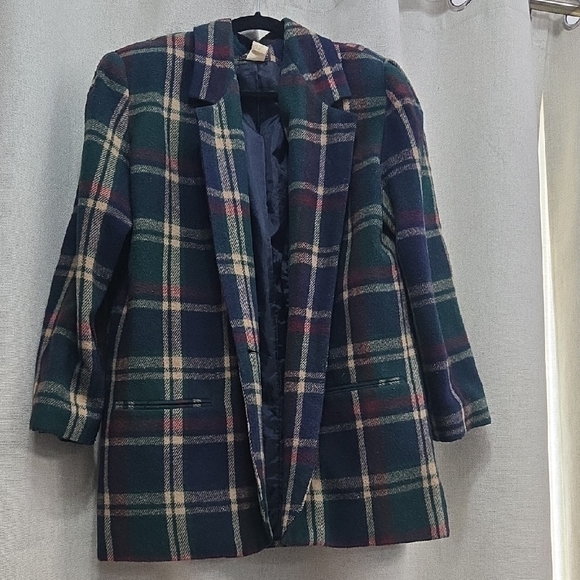 Tracy Evans Jackets & Blazers - Vintage Tracy Evans Multicolor Plaid Blazer